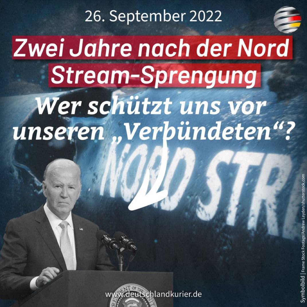 Vor genau 2 Jahren: Anschlag auf die #NordStream-Pipelines