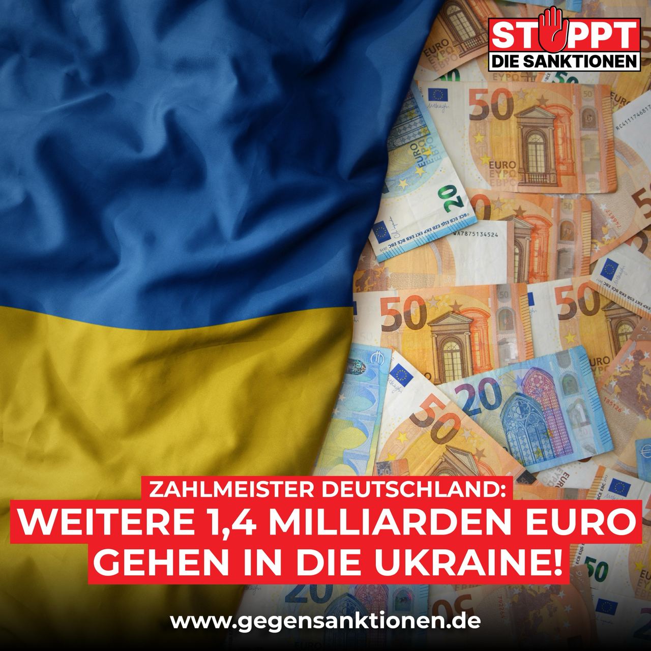 Zahlmeister Deutschland: Weiter 1,4 MillIarden Euro gehen in die Ukraine